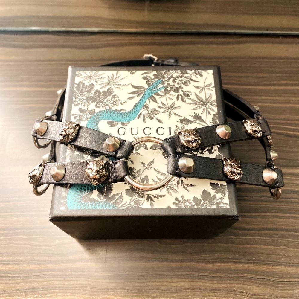 GUCCI Feline Head Gato Choker Necklace - Picture 3 of 4